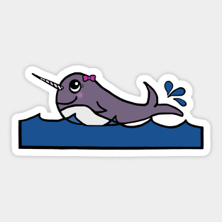 Baby Girl Narwhal Sticker